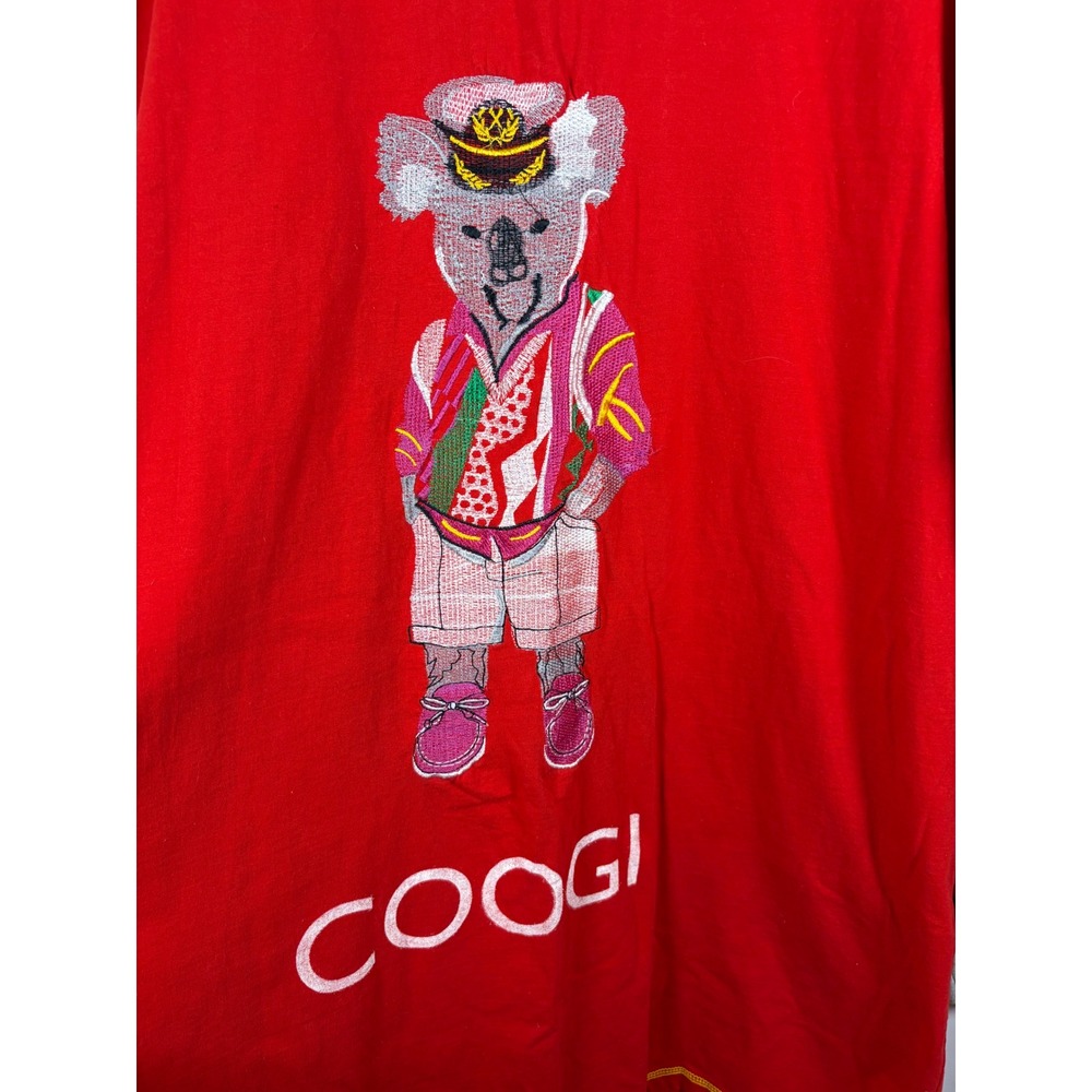 Vintage 90s COOGI Red T-Shirt Embroidered Koala 3XL Hip Hop Streetwear Skater